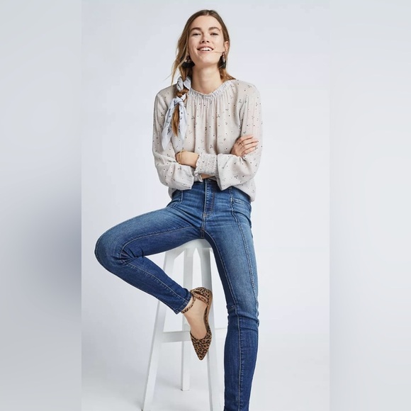 Pilcro and the letterpress|Anthro high rise denim leggings,medium wash jeans••28 - Picture 3 of 16